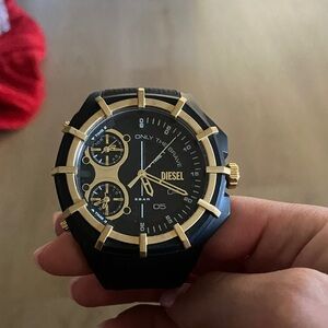 Diesel Men's Black and Gold Chronograph Watch